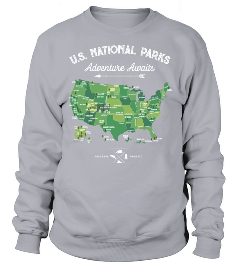 National Park Map Vintage T Shirt All 59 National Parks Sweatshirt Unisex