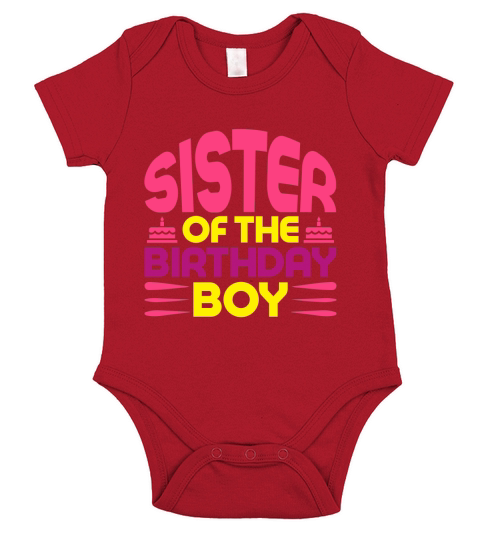 Sister of the birthday boy Short Sleeve Baby One-Piece