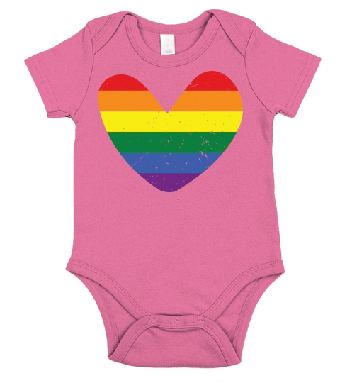 LGBTQ Flag Heart Color Love Short Sleeve Baby One-Piece