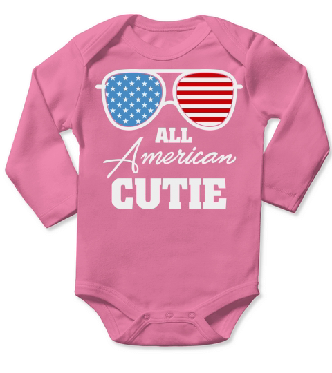 All American Cutie Sunglasses USA Long Sleeve Baby One-Piece