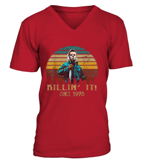 Vintage Retro Michael Myers Killin’ It Since 1978 Halloween shirt - Unisex Long Sleeve V-Neck T-shirt