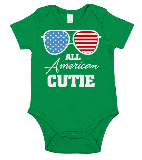 All American Cutie Sunglasses USA Short Sleeve Baby One-Piece
