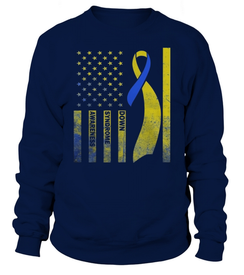Down Syndrome Awareness Shirts American Flag Ribbon Tee Sweatshirt Unisex