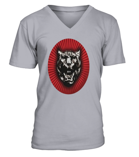 Vintage style Jaguar head emblem V-Neck T-shirt