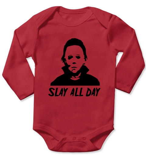Michael Myers Slay All Day Halloween Horror Movie Killers Long Sleeve Baby One-Piece