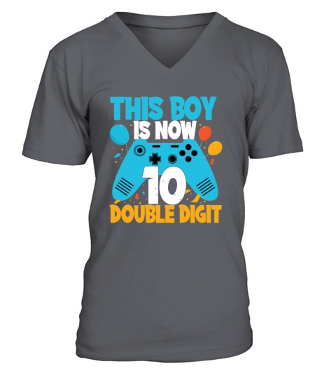 This Boy is Now Double Digit Gamer 10th Birthday V-Neck T-shirt