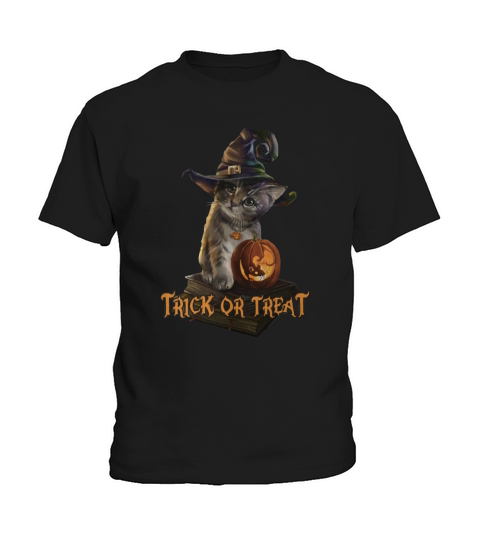 Kitty Witch Halloween Kids T-Shirt