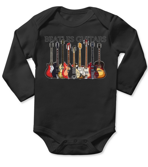 Beatles Guitars Long Sleeve Baby One-Piece