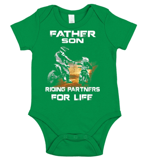 Motocross Supercross Brap Dirt Bike - Father &amp;amp;amp; Son Riding Short Sleeve Baby One-Piece
