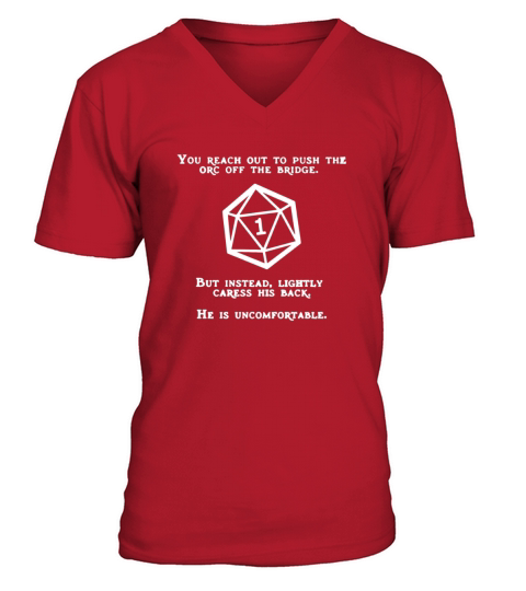 you reach out to push the orc off the bridge but i instead lighty caress his back - Coffee Mug (colored) V-Neck T-shirt