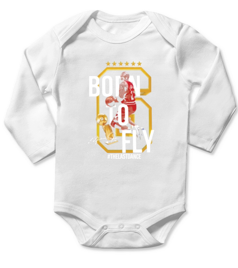 6 Michael Jordan Born To Fly The Last Dance Signature Long Sleeve Baby One-Piece