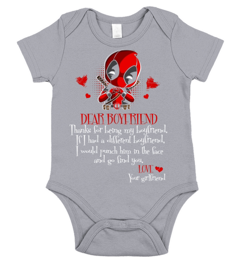 dear boyfriend thanks for being my boyfriend if i had a different boyfriend i would punch him in the face and go find you - Unisex Long Sleeve Short Sleeve Baby One-Piece