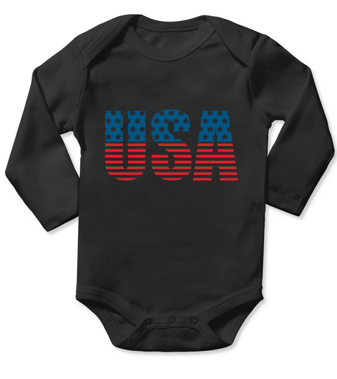 USA American flag(1) Long Sleeve Baby One-Piece