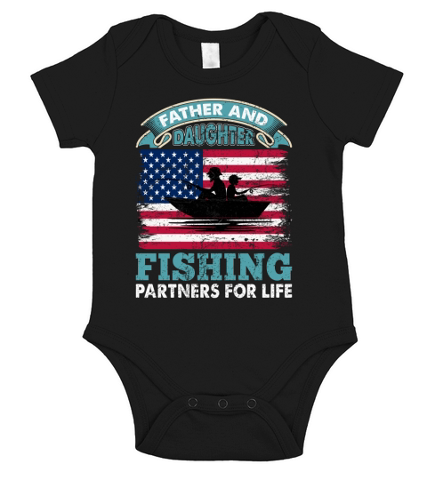 Father And Daughter Fishing Partners Short Sleeve Baby One-Piece