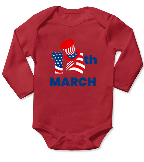 14th March Long Sleeve Baby One-Piece