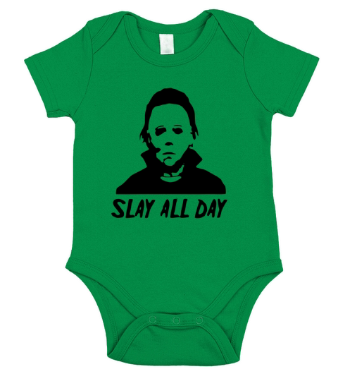 Michael Myers Slay All Day Halloween Horror Movie Killers Short Sleeve Baby One-Piece