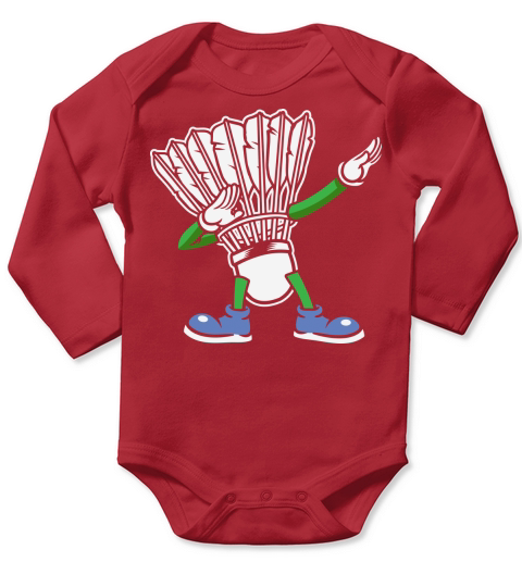 Badminton Dabbing Shuttlecock Long Sleeve Baby One-Piece