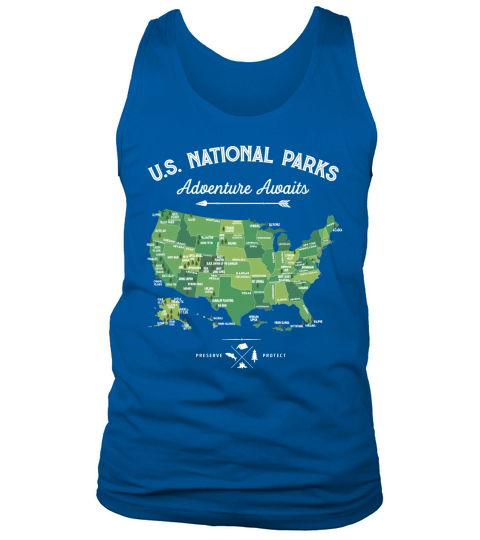 National Park Map Vintage T Shirt All 59 National Parks Tank Top Unisex