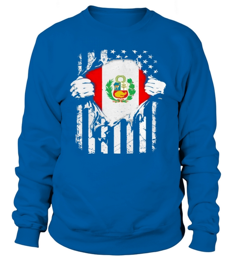 Super Peru Hearts American Patriot Flag Peruvian Sweatshirt Unisex