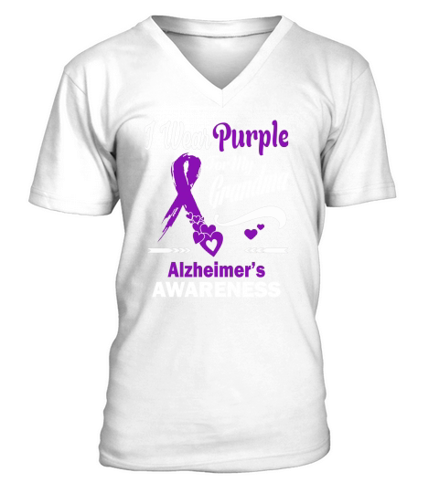 I Wear Purple For My Grandma Shirt V-Neck T-shirt