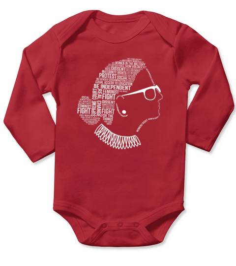 Ruth Bader Ginsburg cute - Unisex Long Sleeve Long Sleeve Baby One-Piece