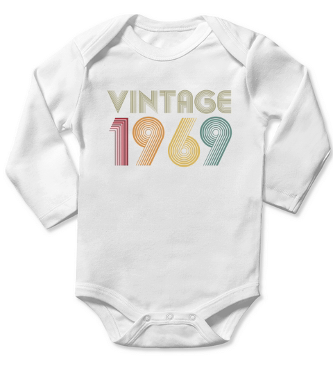 50th birthday  vintage 1969 classic Long Sleeve Baby One-Piece