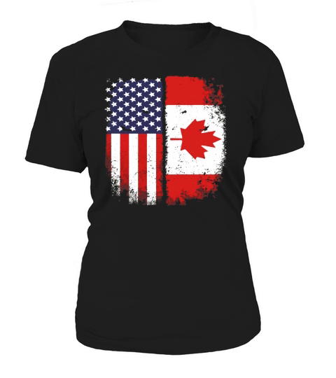 Canadian American Flag T-shirt Canada America Vintage Tee Women's T-Shirt