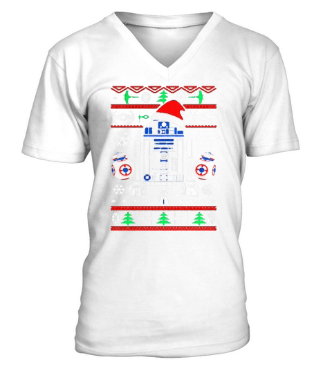 R2D2 Christmas t-shirt V-Neck T-shirt