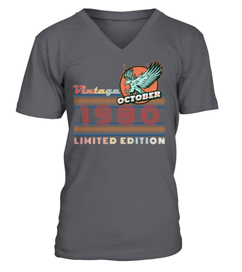 1980 Vintage - October 40th Birthday Present V-Neck T-shirt