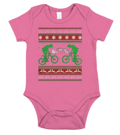 BICYCLE UGLY CHRISTMAS SWEATER Short Sleeve Baby One-Piece