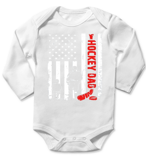 Hockey Dad Father Day Long Sleeve Baby One-Piece