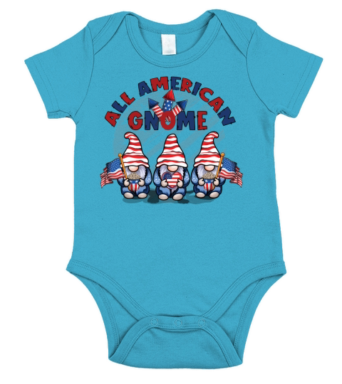 All American Gnome Short Sleeve Baby One-Piece