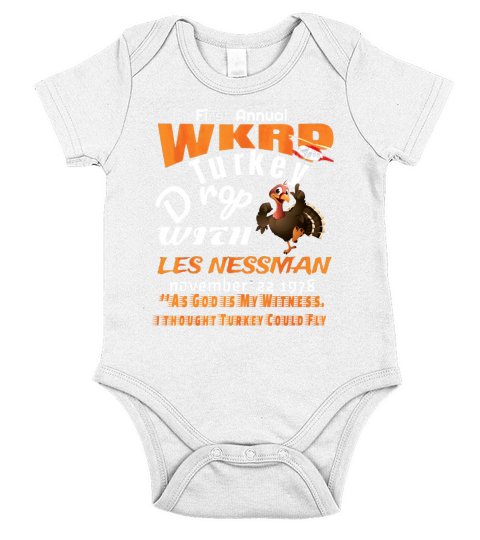 First Annual WKRP Turkey Drop As God is My Witness Short Sleeve Baby One-Piece