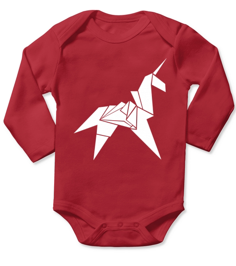 Origami Unicorn Long Sleeve Baby One-Piece