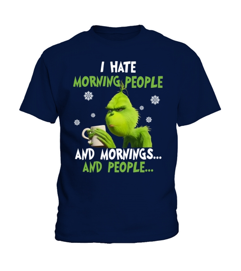 Grinch I hate morning people and mornings and people - Coffee Mug (colored) Kids T-Shirt