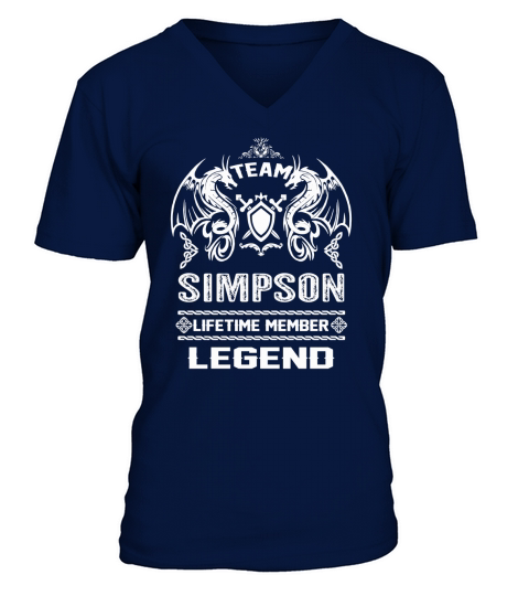 SIMPSON team lifetime member legend V-Neck T-shirt