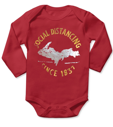 Social distancing since 1837 vintage Long Sleeve Baby One-Piece