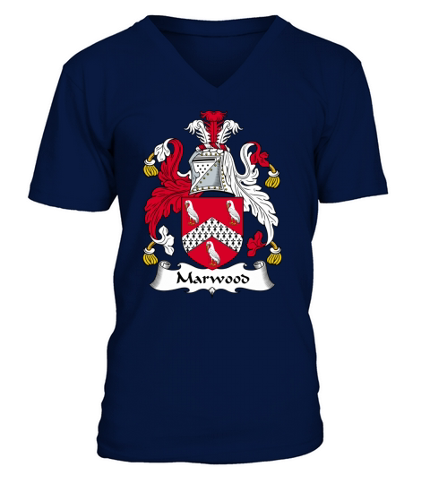 Marwood Family Crest British Family Crests V-Neck T-shirt