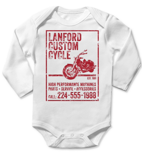 Lanford Custom Cycle Long Sleeve Baby One-Piece