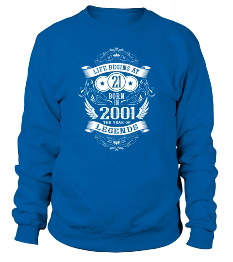 21st Birthday Gifts Life Begins At 21 Sweatshirt Unisex