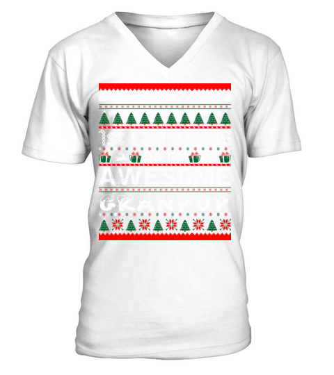 2017 First Christmas Awesome Granpop Ugly Sweater V-Neck T-shirt