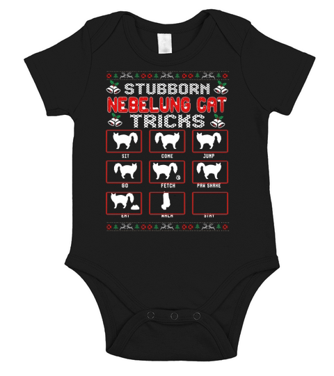 Stubborn Nebelung Cat Trick Christmas Ugly Sweater Men’s Premium Hoodie Short Sleeve Baby One-Piece