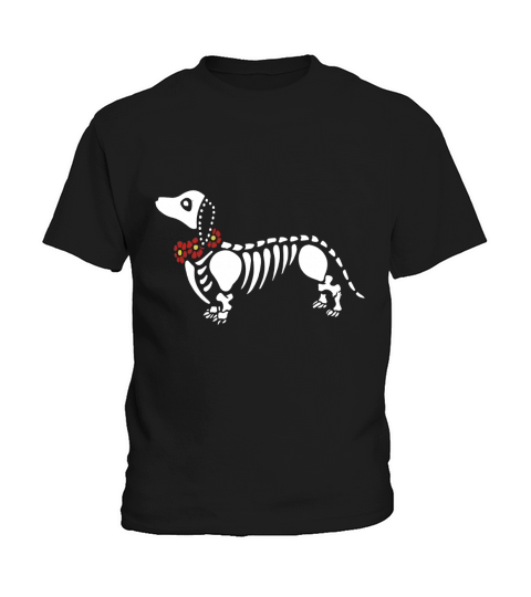 Dachshund Dog Skeleton. Funny T-shirt Halloween Gifts Ideas Kids T-Shirt