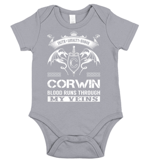 CORWIN Last Name, Surname Tshirt Short Sleeve Baby One-Piece
