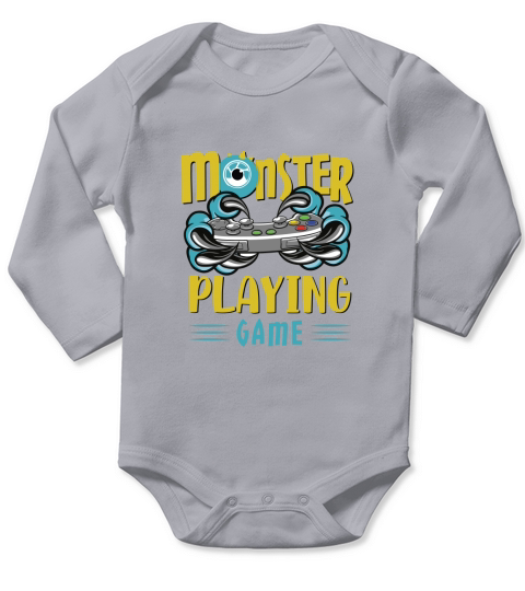 Monster playing game Long Sleeve Baby One-Piece