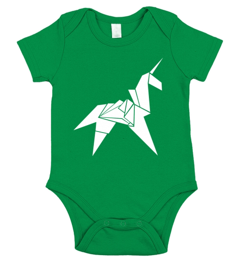 Origami Unicorn Short Sleeve Baby One-Piece
