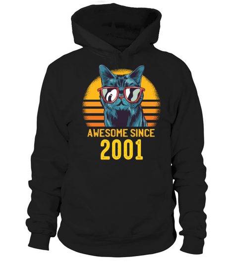 Cats Birthday Awesome Since 2001 Funny Gift Hoodie Unisex