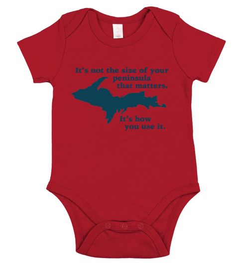 Funny Upper Peninsula Size Michigan Hoodies Short Sleeve Baby One-Piece