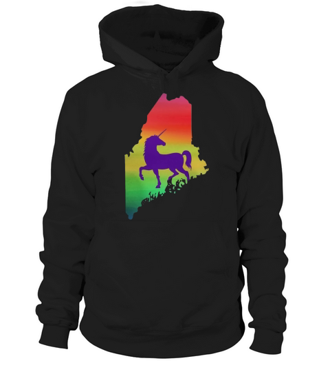 Maine Unicorn T-shirt LGBT Pride Rainbow Hoodie Unisex