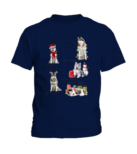 5 Shades Of Siberian Husky Christmas Dog Lovers Kids T-Shirt